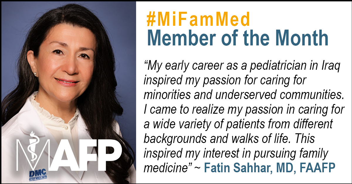 May 2023 Member of the Month Dr. Fatin Sahhar